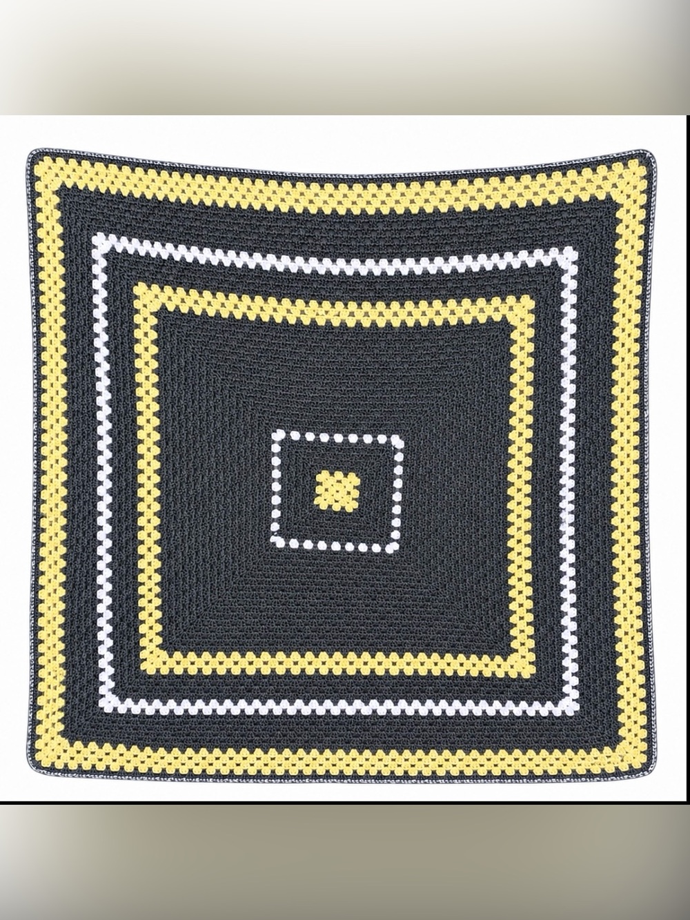 Granny Square Hand Crocheted Afghan Blanket Gorgeous - Picture 4 of 4